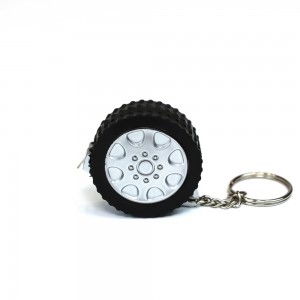 Wheel Shape Steel Keychain Measure Tape