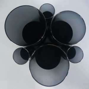 Desktop Black 6 Sets Glass Candle Holders with Metal