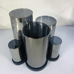 Desktop Black 6 Sets Glass Candle Holders with Metal