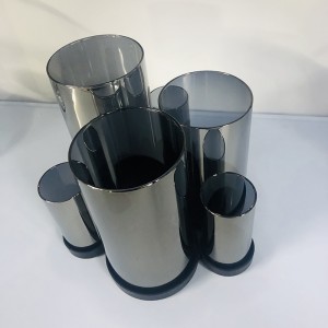 Desktop Black 6 Sets Glass Candle Holders with Metal