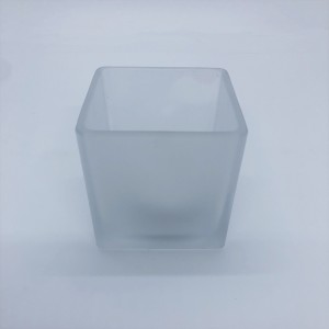 Square Frosted Glass Candle Holders