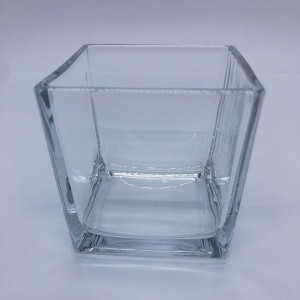 Square Transparent Glass Tea Light Candle Holders