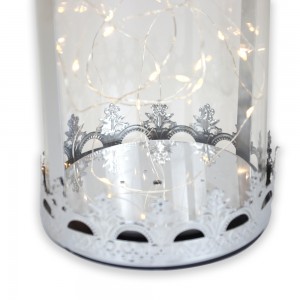 Glass Metal Candle Holders With LED Light