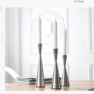 Wedding Tapper Silvery Candlestick