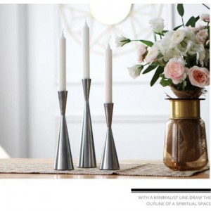 Wedding Tapper Silvery Candlestick